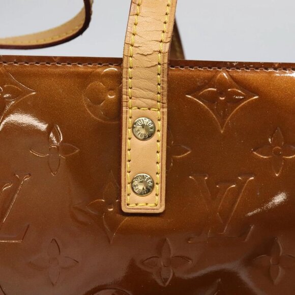 LOUIS VUITTON Monogram Vernis Reade MM Hand Bag Bronze - Picture 10 of 15